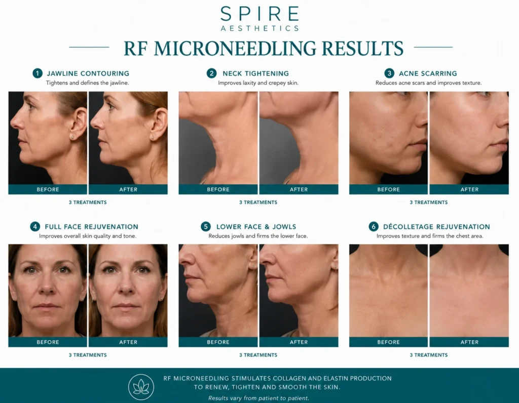 RF Microneedling Skin tightening Henley In Arden results