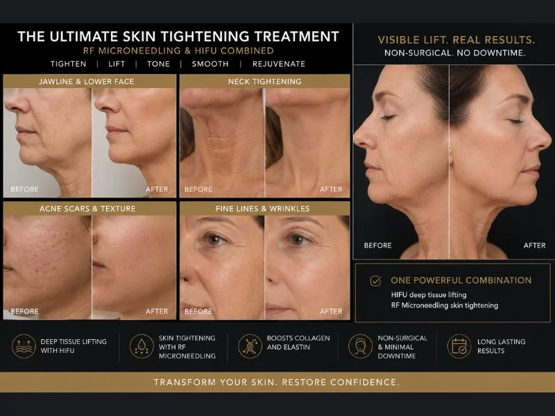 Results of combined treatment for the ultimate skin tightening treatment Henley In Arden